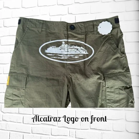 CORTEIZ "ALCATRAZ" Mens Cargo Shorts – Hard to Find - Forest Green - NEW Size L - Picture 6 of 9